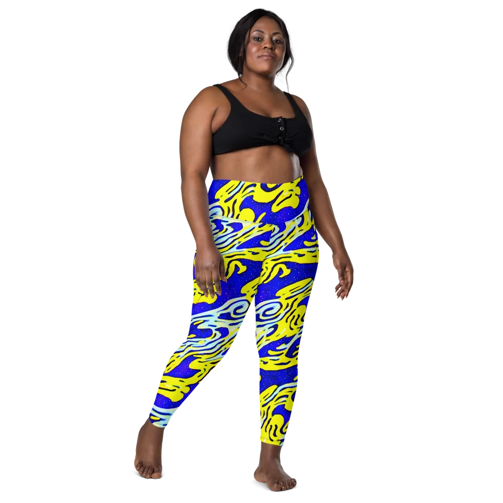 Electric Horizon on Leggings with Pockets — Front