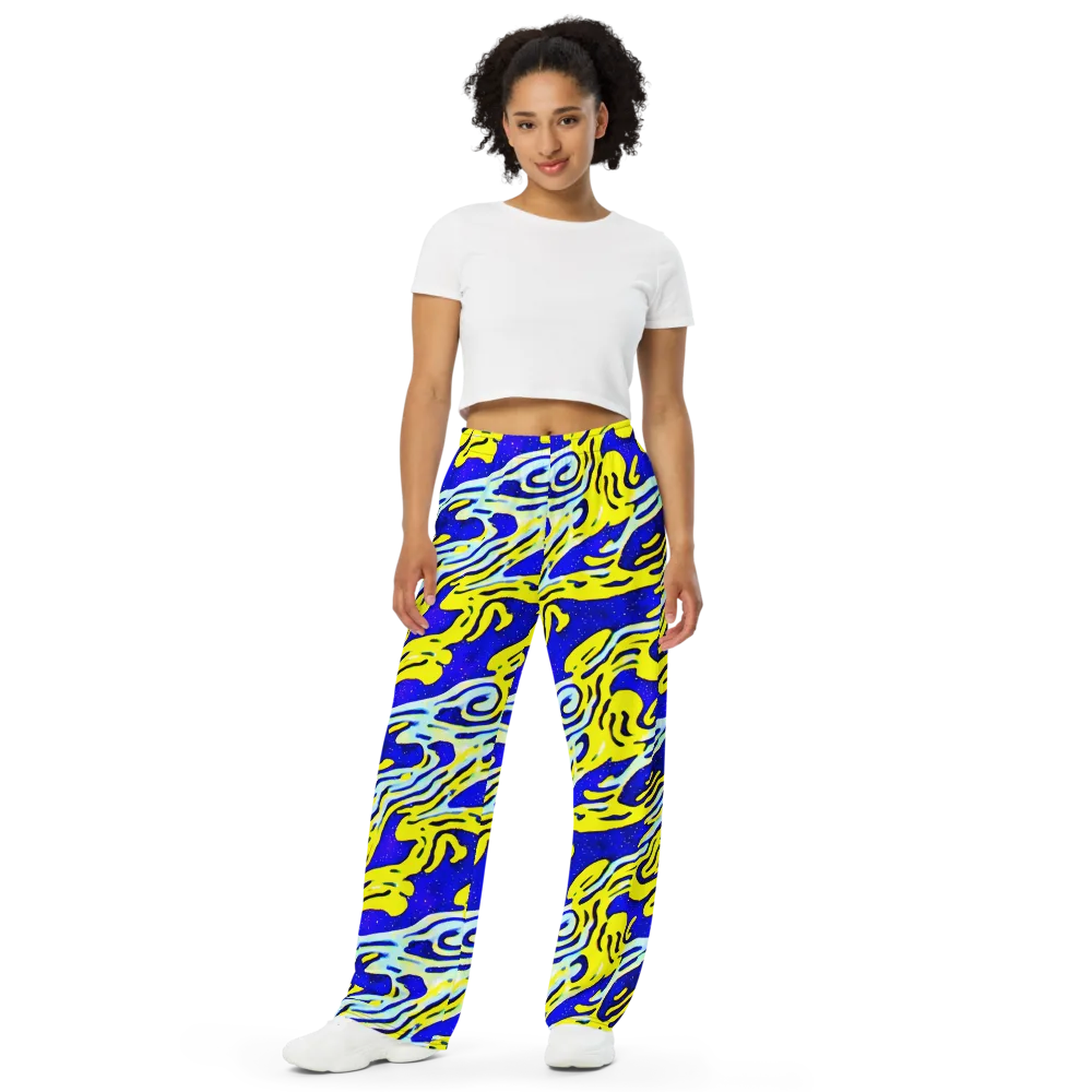 Electric Horizon on Wide-Leg Pants — Front