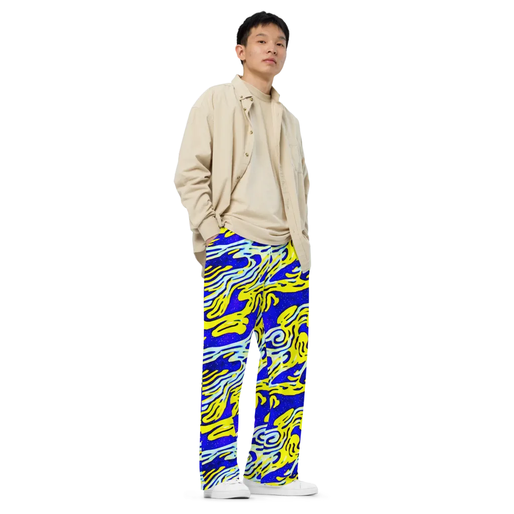 Electric Horizon on Wide-Leg Pants — Right Front