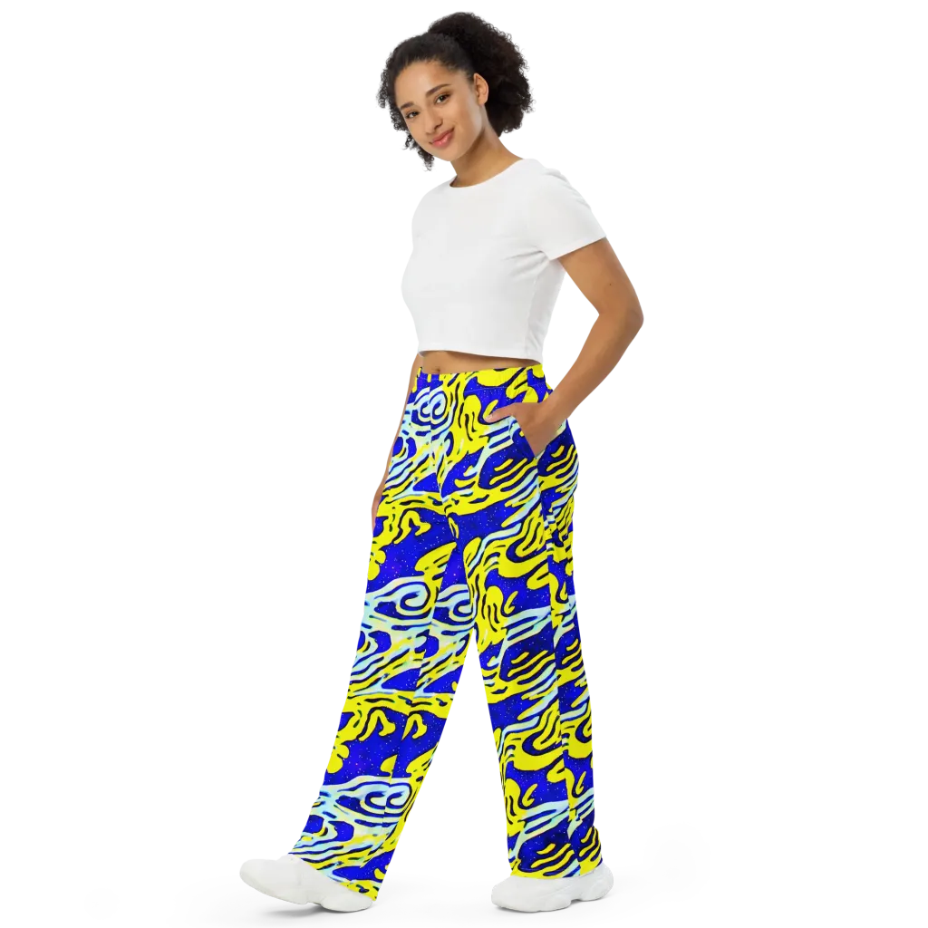Electric Horizon on Wide-Leg Pants — Left Front