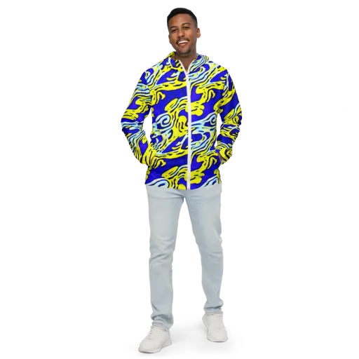 Electric Horizon on a Men's Windbreaker