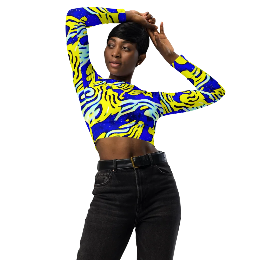 Electric Horizon on Long Sleeve Crop Top — Front