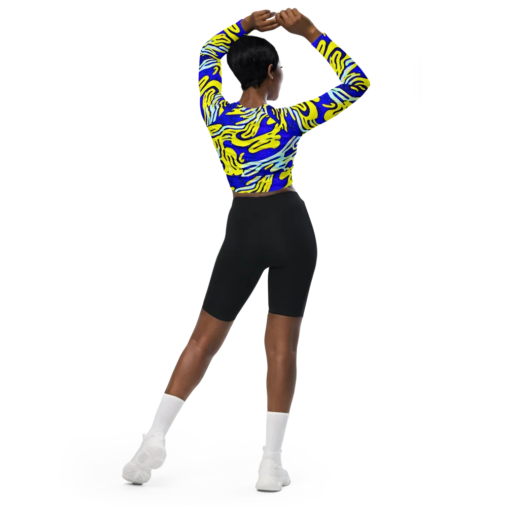 Electric Horizon on Long Sleeve Crop Top — Back