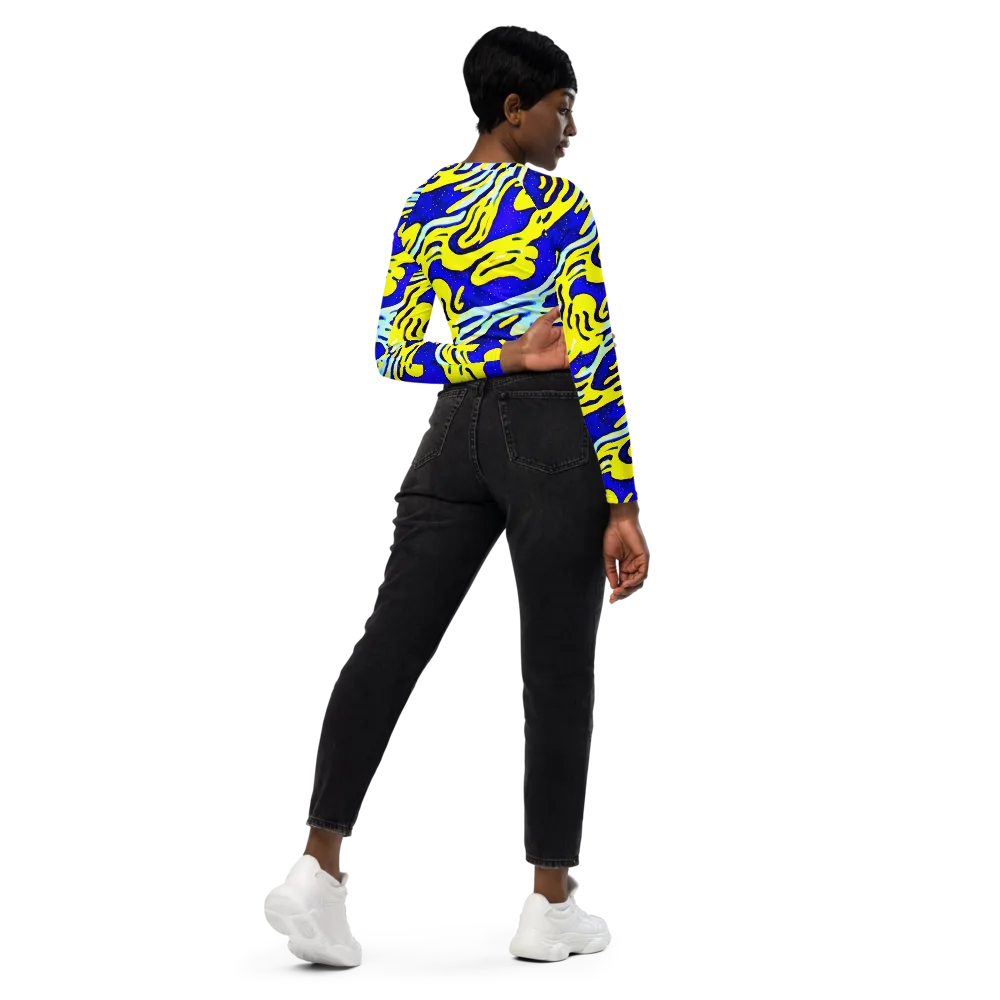 Electric Horizon on Long Sleeve Crop Top — Right Back