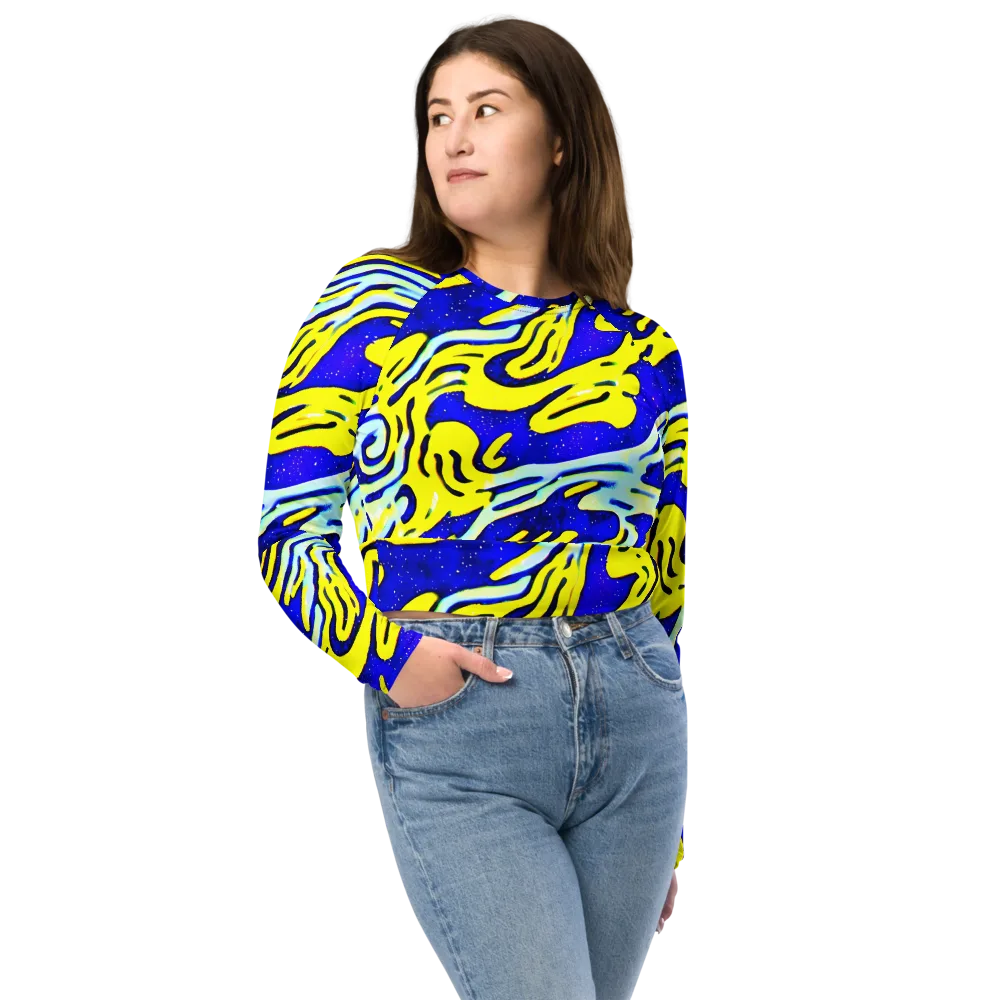 Electric Horizon on Long Sleeve Crop Top — Front