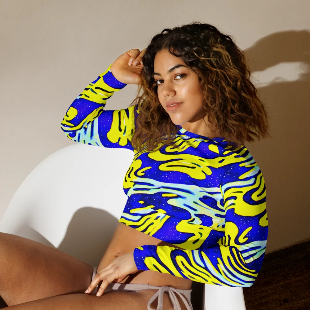 Electric Horizon on Long Sleeve Crop Top — Left Front