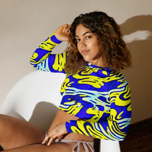 Electric Horizon on a Long Sleeve Crop Top