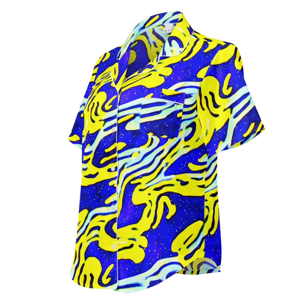 Electric Horizon on Women's Short Sleeve Pajama Top — Left Front