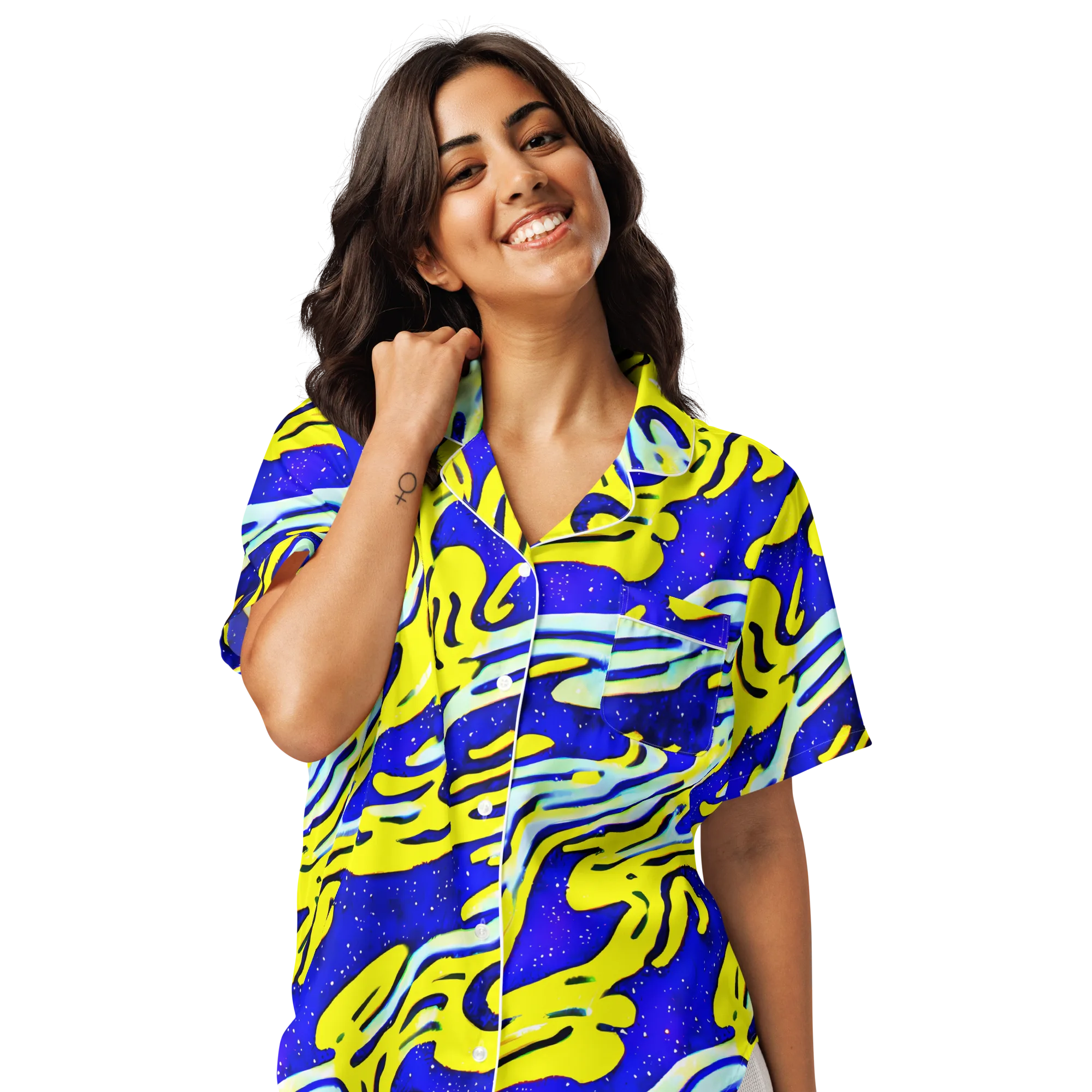 Electric Horizon on Women's Short Sleeve Pajama Top — Front