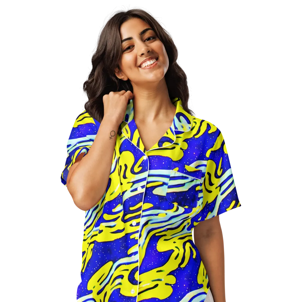 Electric Horizon on Women's Short Sleeve Pajama Top — Front