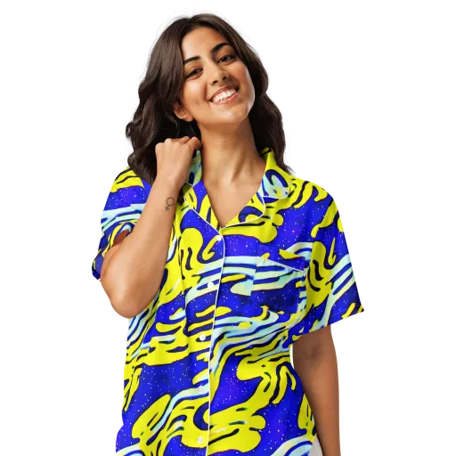 Electric Horizon on a Women's Short Sleeve Pajama Top