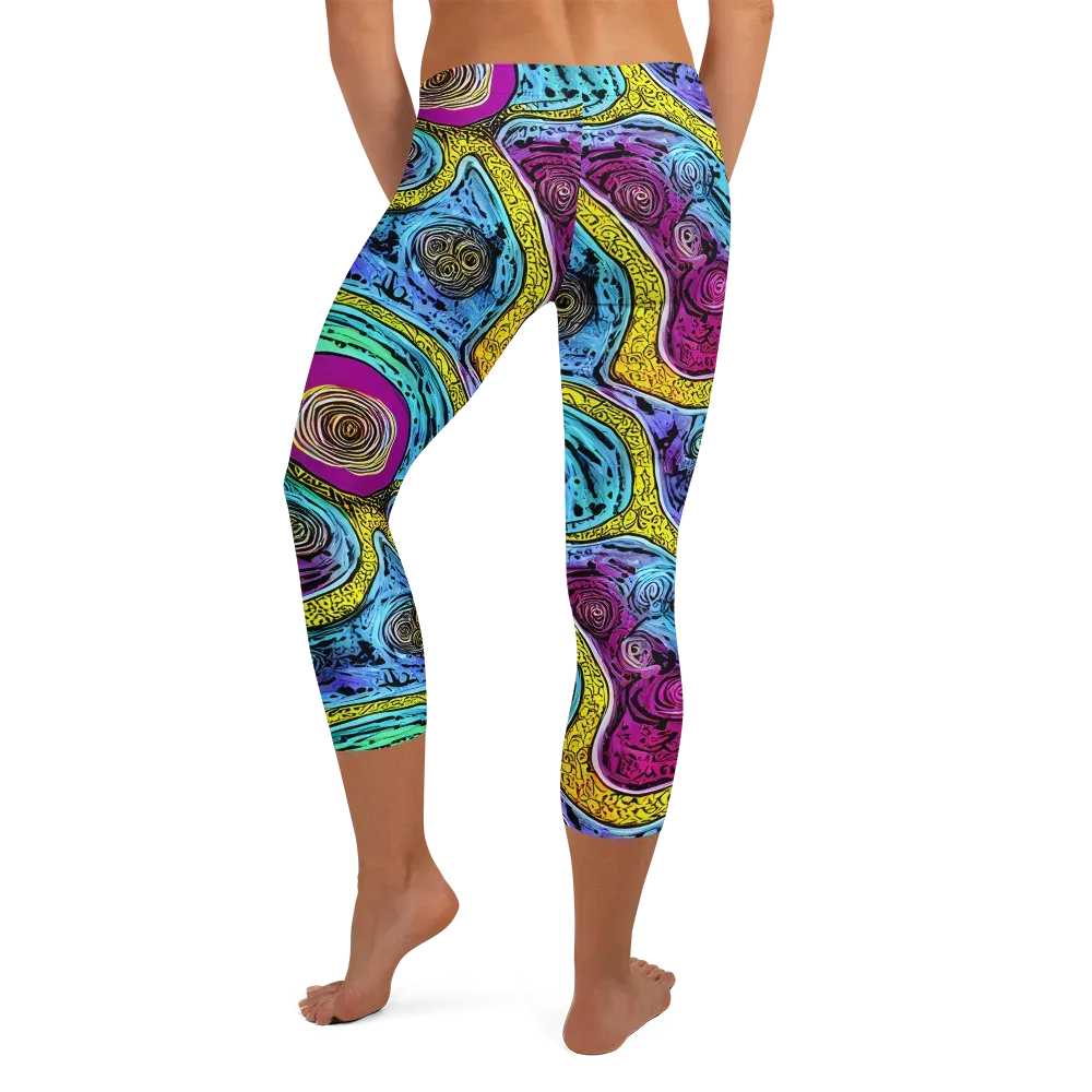 Orbiting Orbs on Capri Leggings — Back