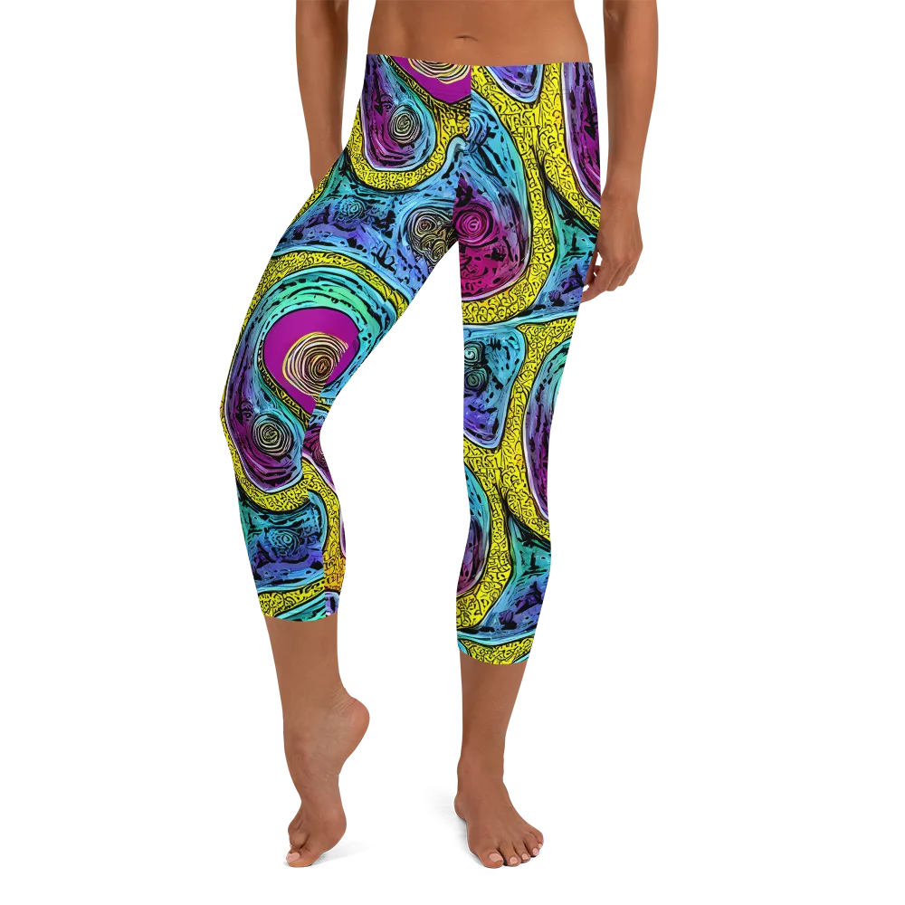 Orbiting Orbs on Capri Leggings — Front