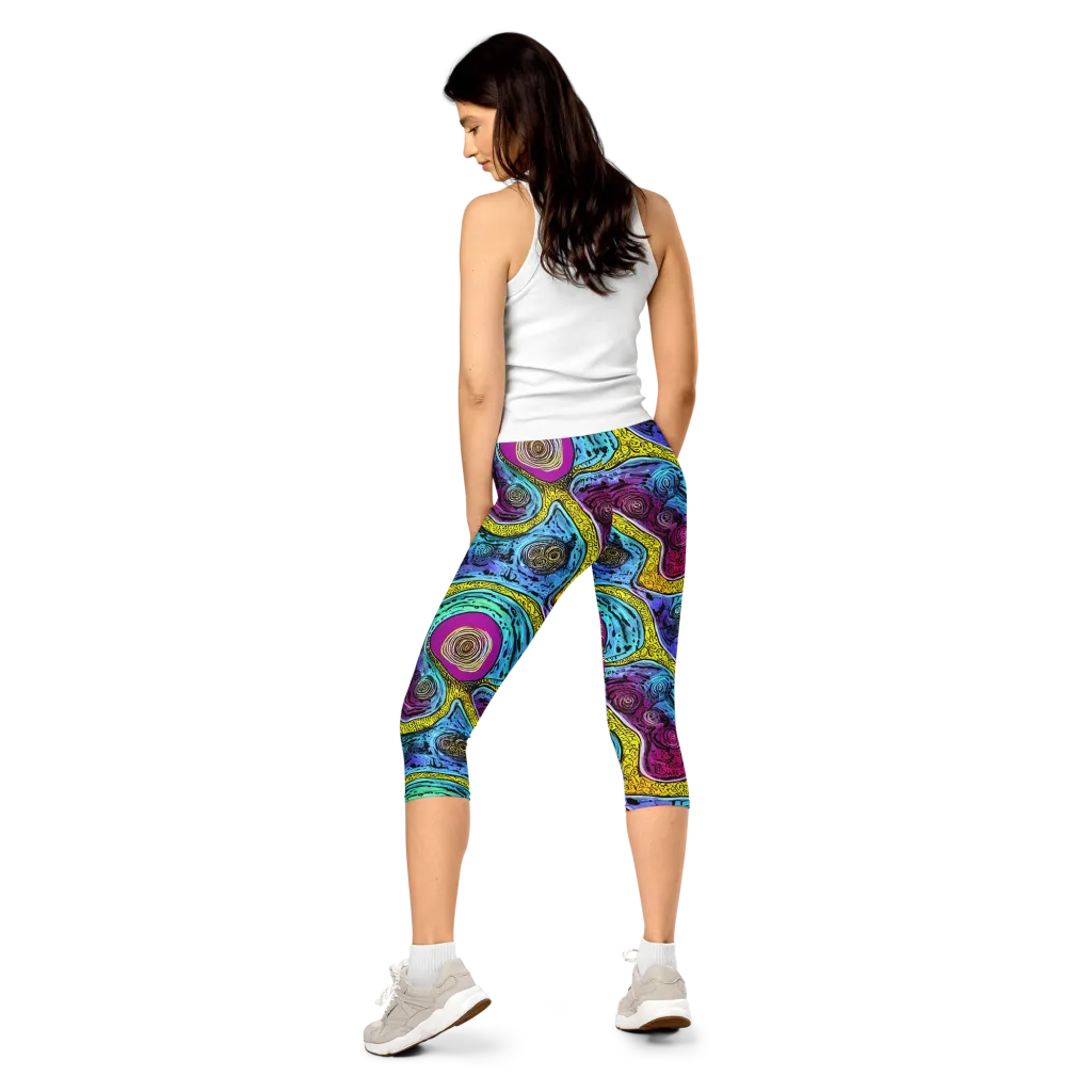 Orbiting Orbs on Capri Leggings — Back