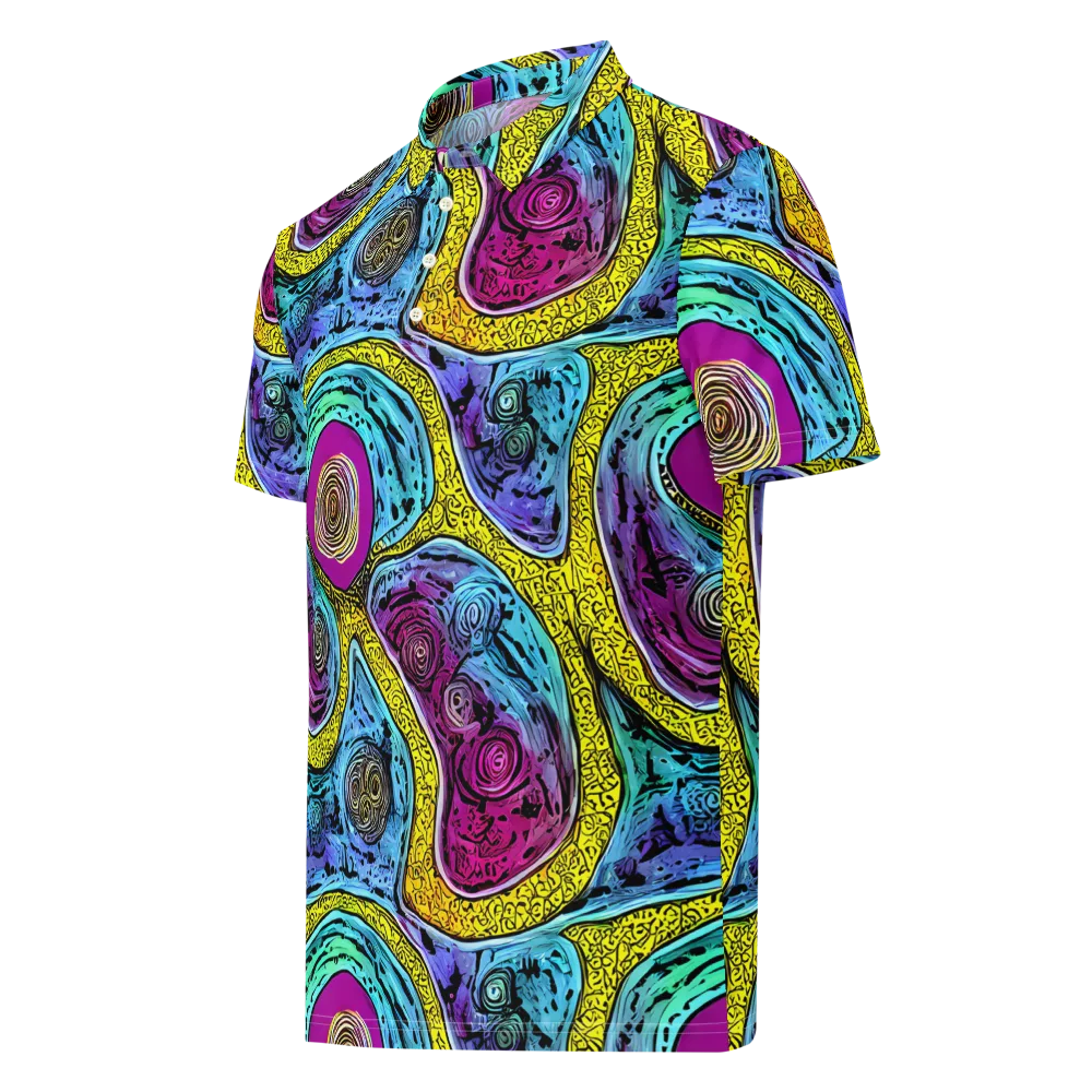 Orbiting Orbs on Men's Slim Fit Polo Shirt — Left Front