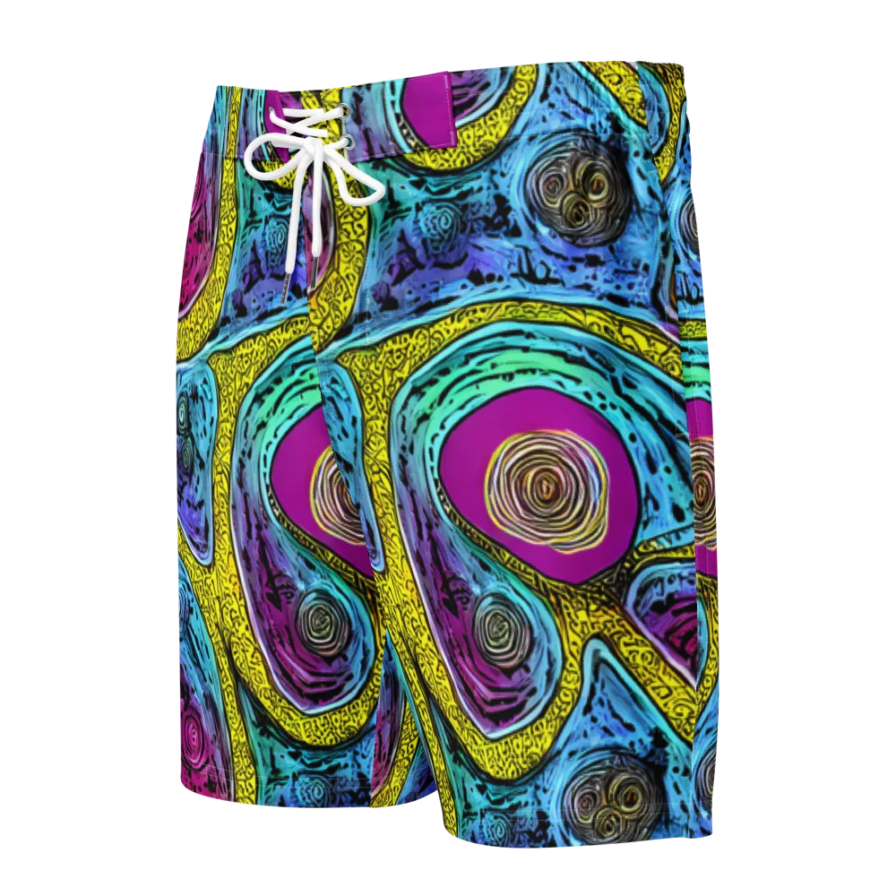 Orbiting Orbs on Men's Board Shorts — Front