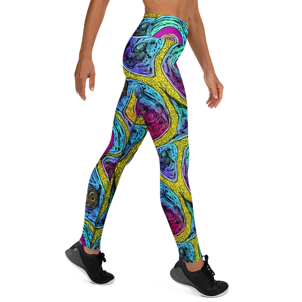 Orbiting Orbs on Yoga Leggings — Right