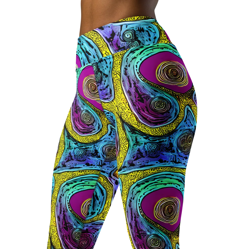 Orbiting Orbs on Yoga Leggings — Left Front