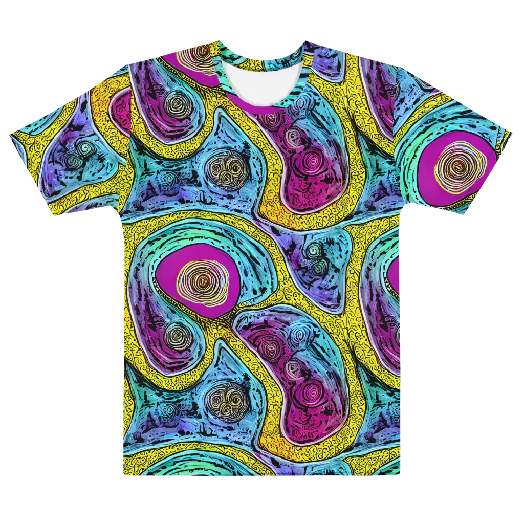 Orbiting Orbs on Men's Cotton Crew Neck T-Shirt — Front