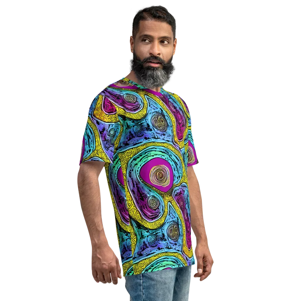 Orbiting Orbs on Men's Crew Neck T-Shirt — Right