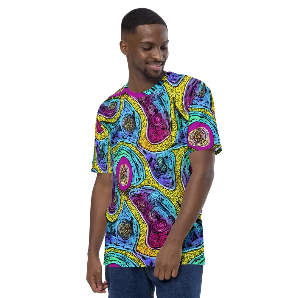Orbiting Orbs on Men's Crew Neck T-Shirt — Left