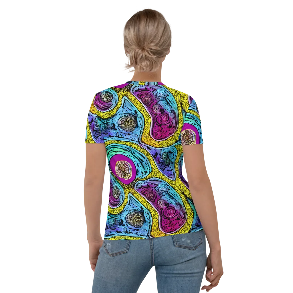 Orbiting Orbs on Women's Crew Neck T-Shirt — Back