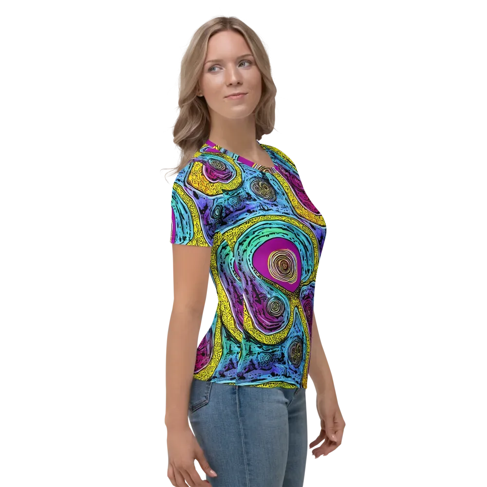 Orbiting Orbs on Women's Crew Neck T-Shirt — Right