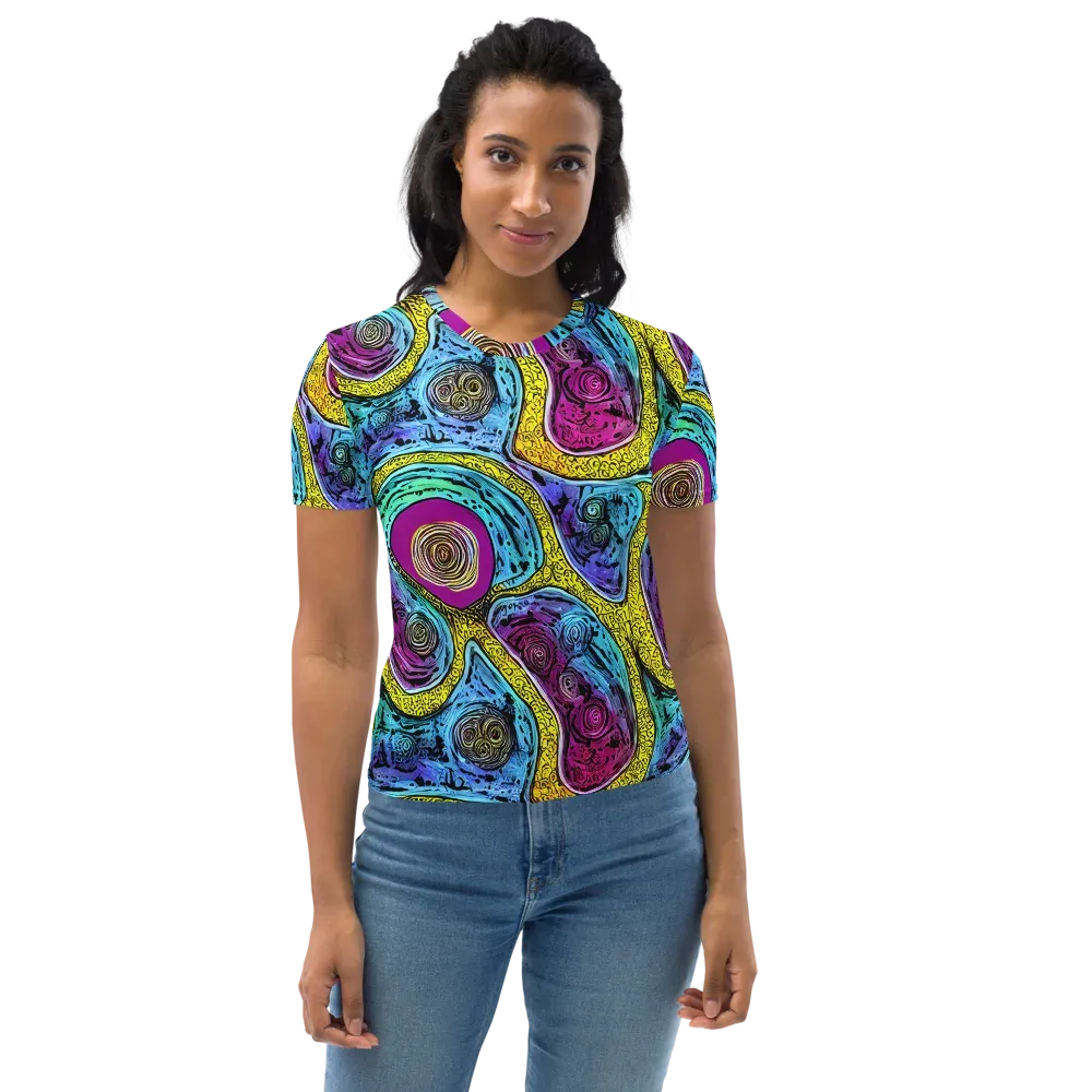 Orbiting Orbs on Women's Crew Neck T-Shirt — Front