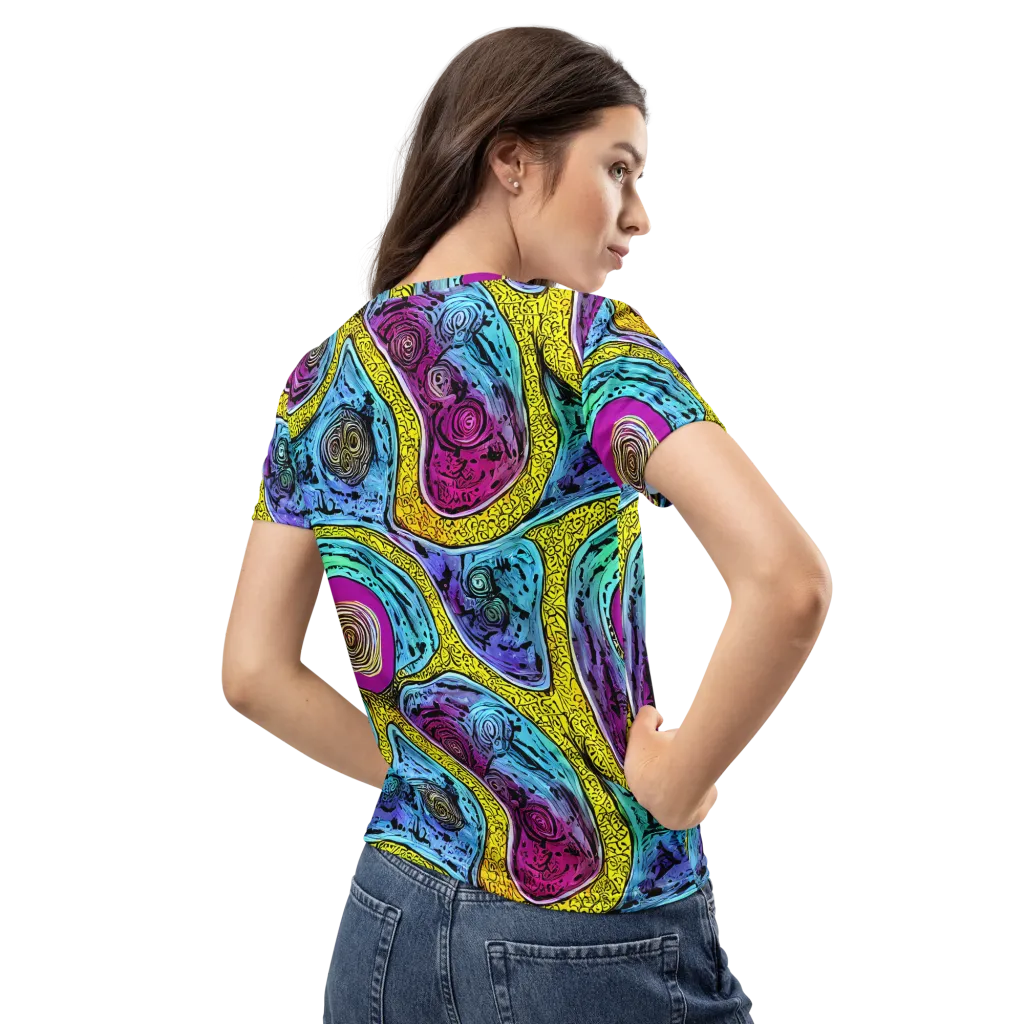 Orbiting Orbs on Women's Crew Neck T-Shirt — Back