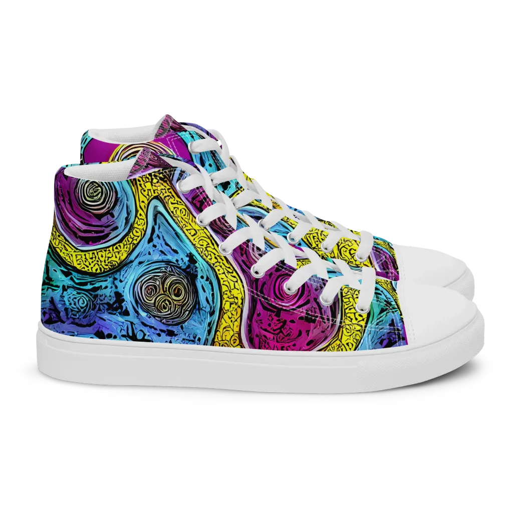 Orbiting Orbs on Women's High Top Canvas Shoes — Right