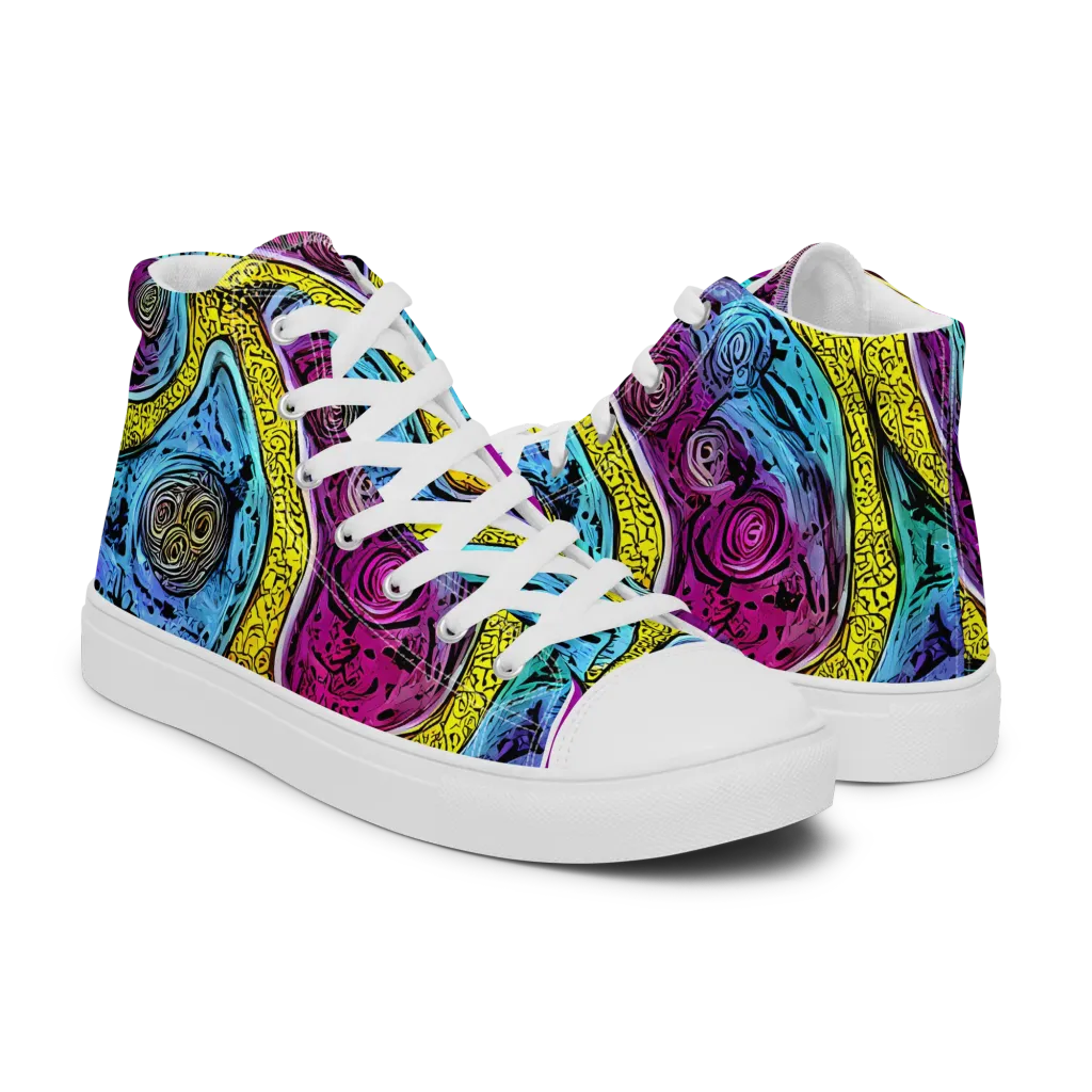 Orbiting Orbs on Women's High Top Canvas Shoes — Right