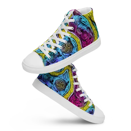 Orbiting Orbs on a Women's High Top Canvas Shoes