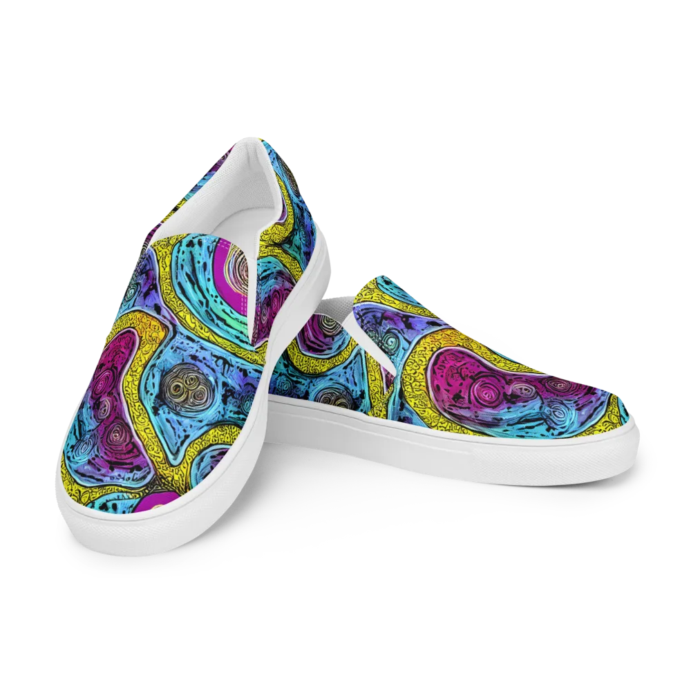 Orbiting Orbs on Men's Slip-On Canvas Shoes — Left Front