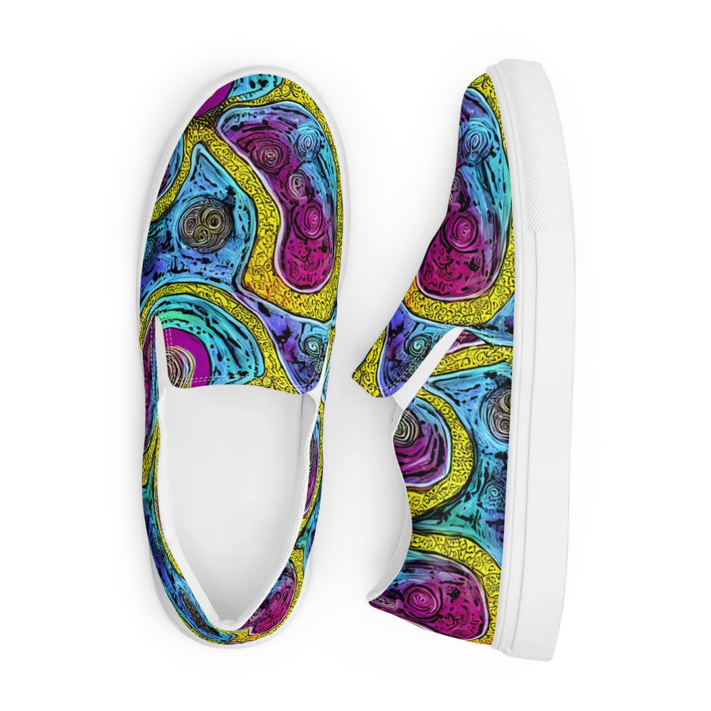 Orbiting Orbs on Men's Slip-On Canvas Shoes — Front