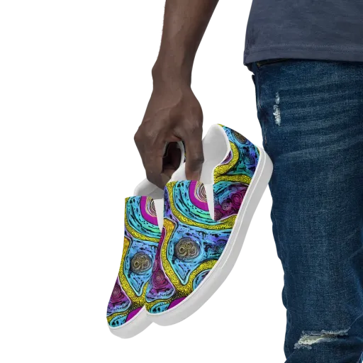 Orbiting Orbs on a Men's Slip-On Canvas Shoes