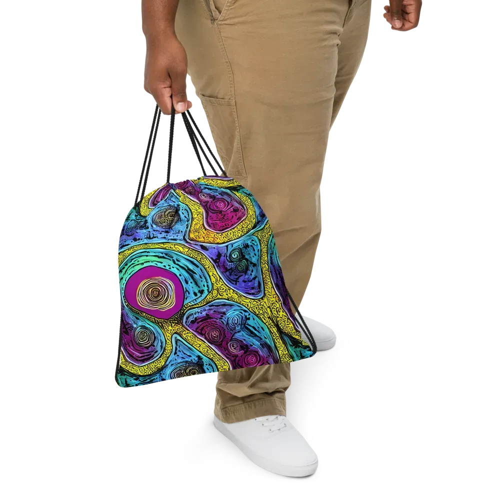 Orbiting Orbs on Drawstring Bag — Front