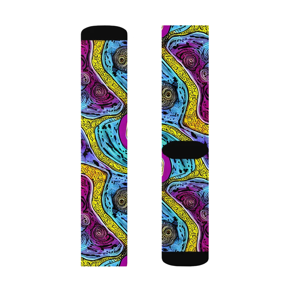 Orbiting Orbs on Socks — Left Sock