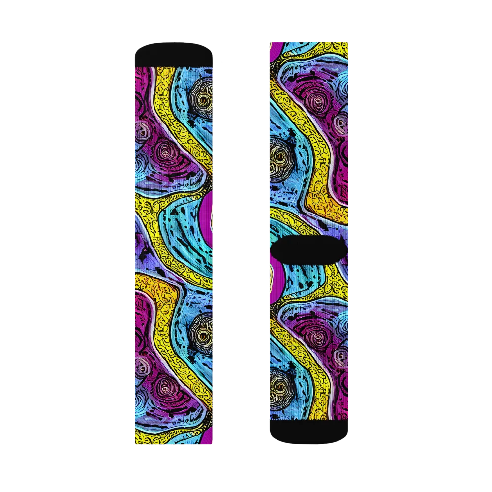 Orbiting Orbs on Socks — Right Sock