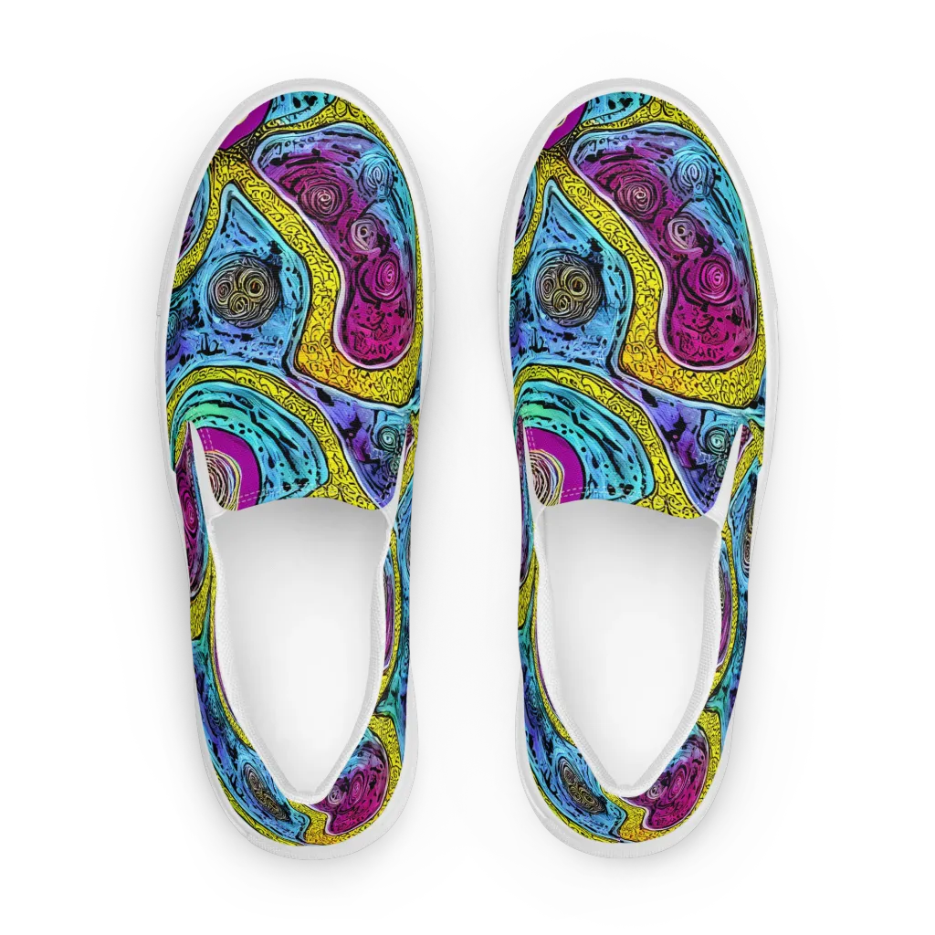 Orbiting Orbs on Women's Slip-On Canvas Shoes — Front