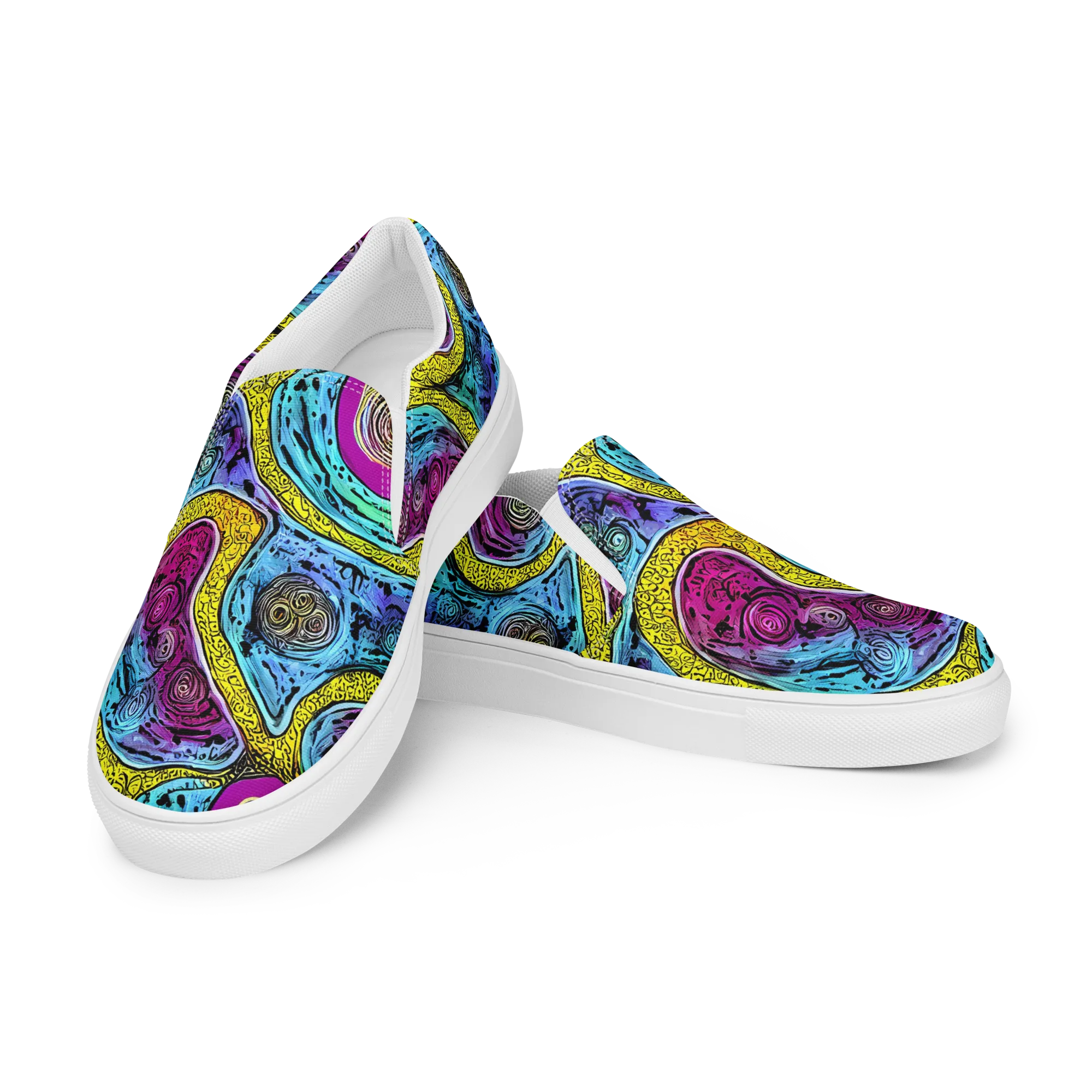 Orbiting Orbs on Women's Slip-On Canvas Shoes — Left Front
