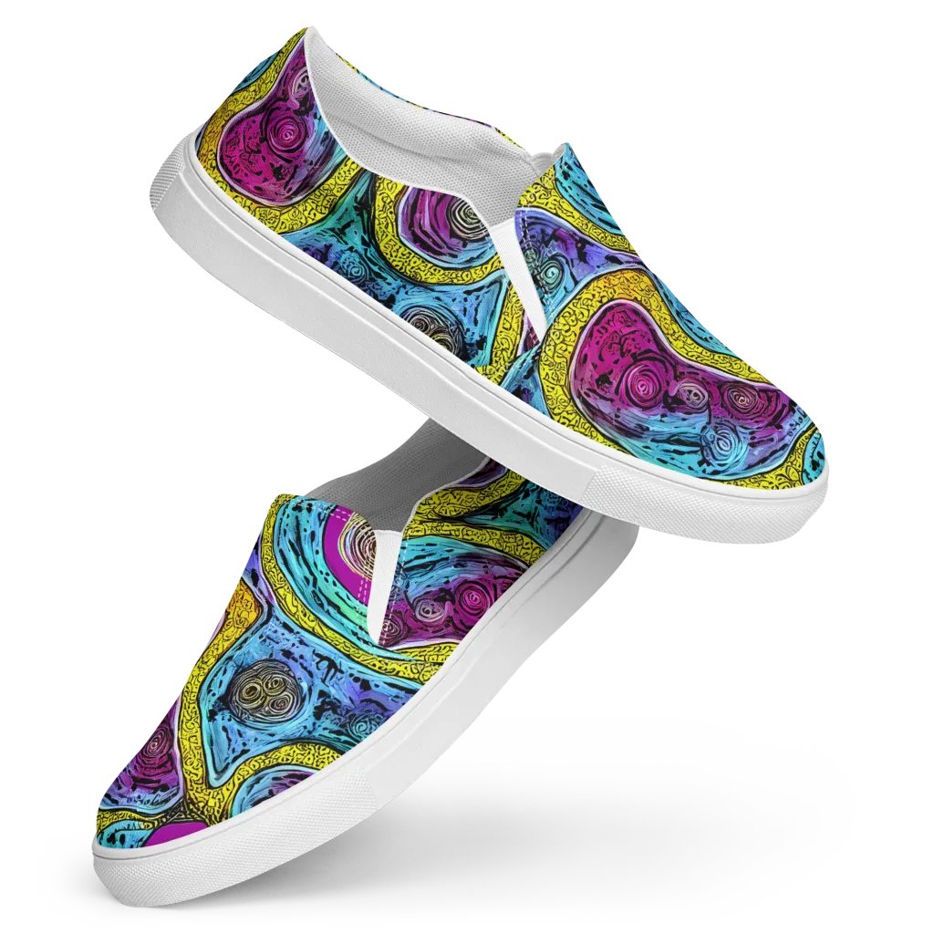 Orbiting Orbs on Women's Slip-On Canvas Shoes — Front