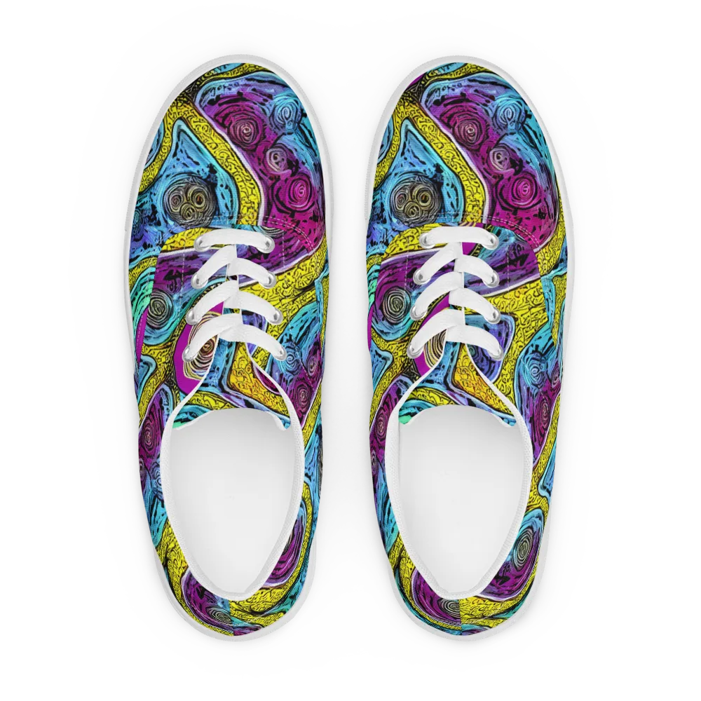 Orbiting Orbs on Men's Lace-Up Canvas Shoes — Front
