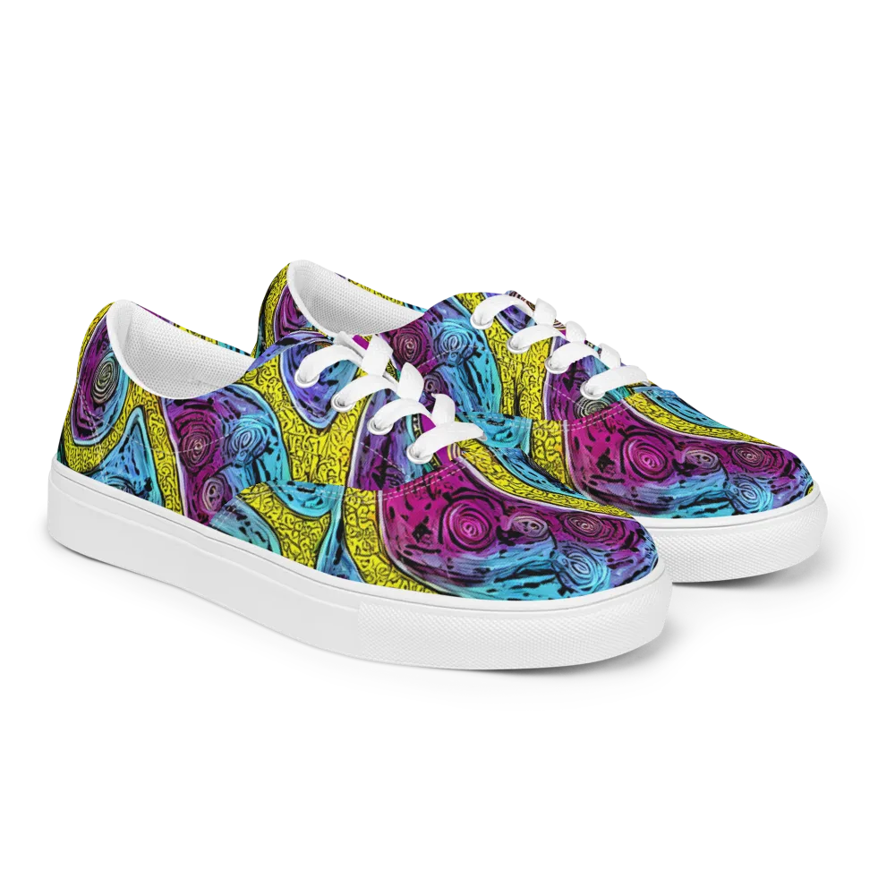 Orbiting Orbs on Men's Lace-Up Canvas Shoes — Right Front