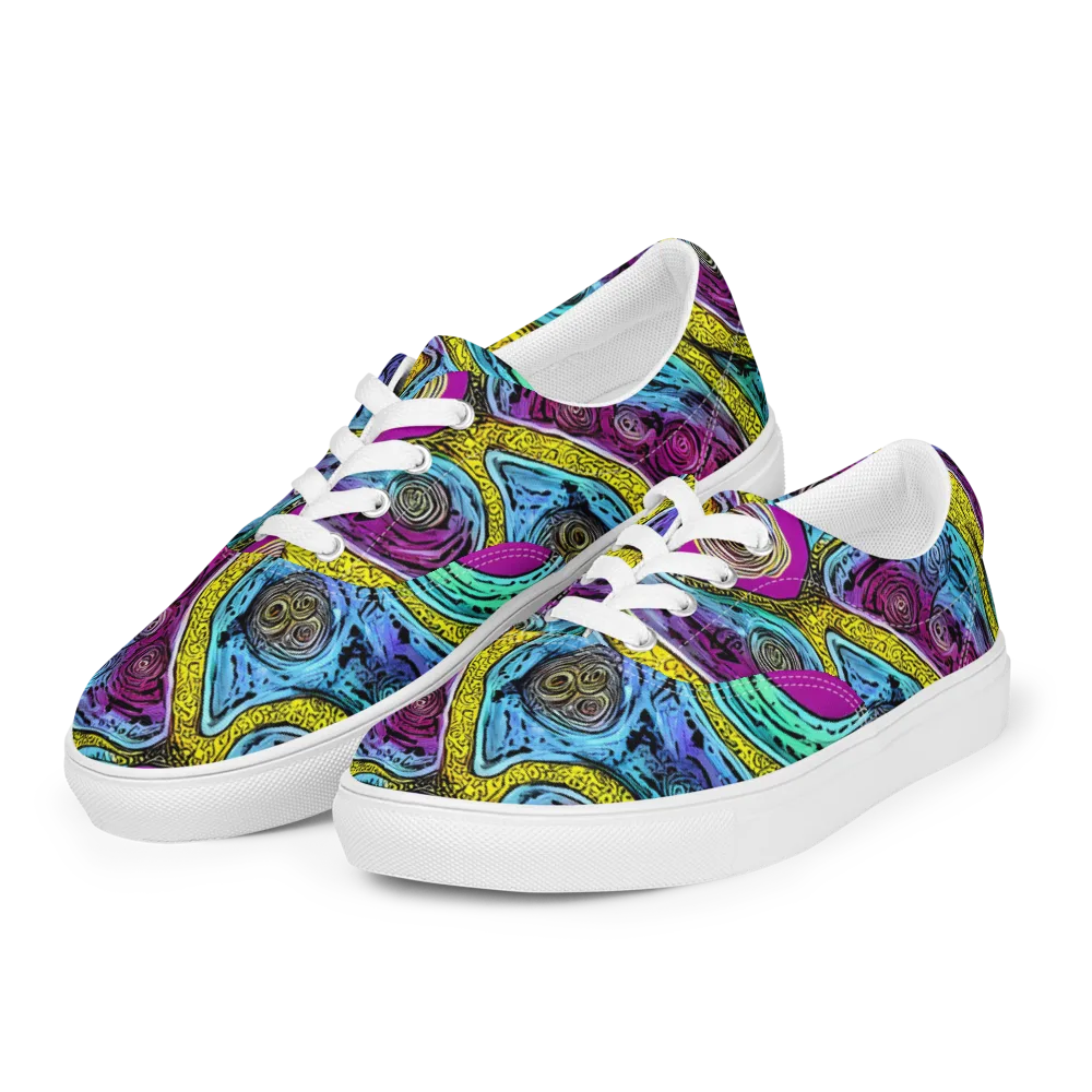 Orbiting Orbs on Men's Lace-Up Canvas Shoes — Left Front