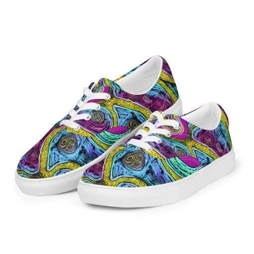 Orbiting Orbs on a Men's Lace-Up Canvas Shoes