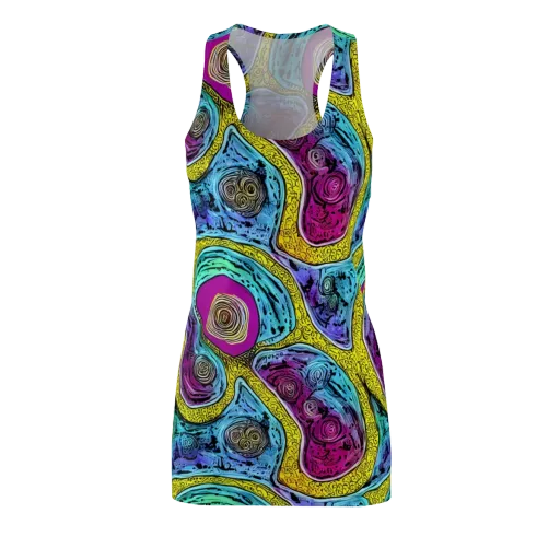 Orbiting Orbs on a Racerback Dress