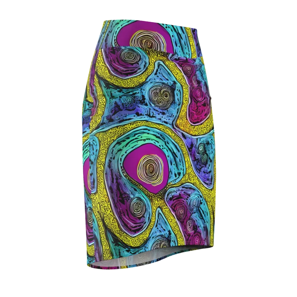 Orbiting Orbs on Pencil Skirt — Front Side