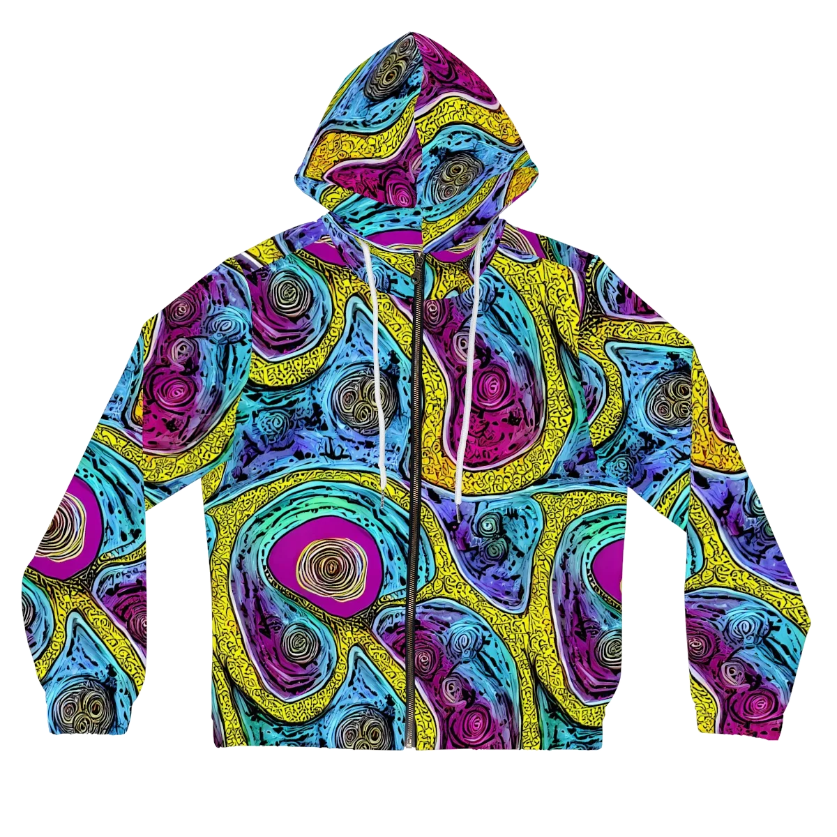 Orbiting Orbs on Women's Full-Zip Hoodie — Front