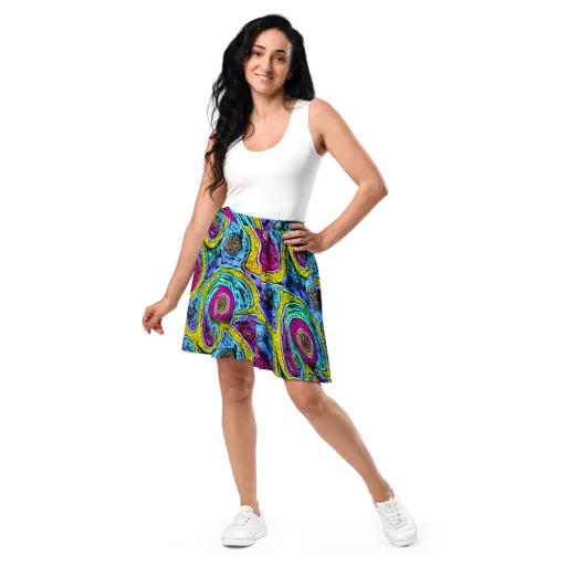 Orbiting Orbs on a Skater Skirt
