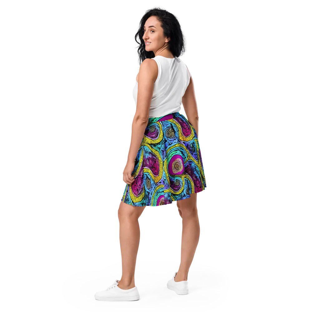 Orbiting Orbs on Skater Skirt — Back